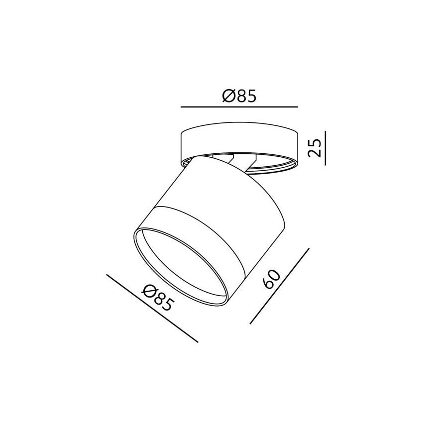 Einbaustrahler OH12F 1xGX53/35W/230V 8,5 cm schwarz