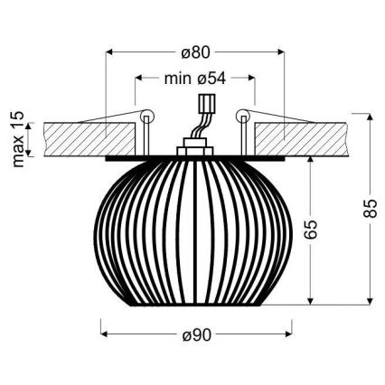 Einbaustrahler SK 93 1xG9/40W/230V golden