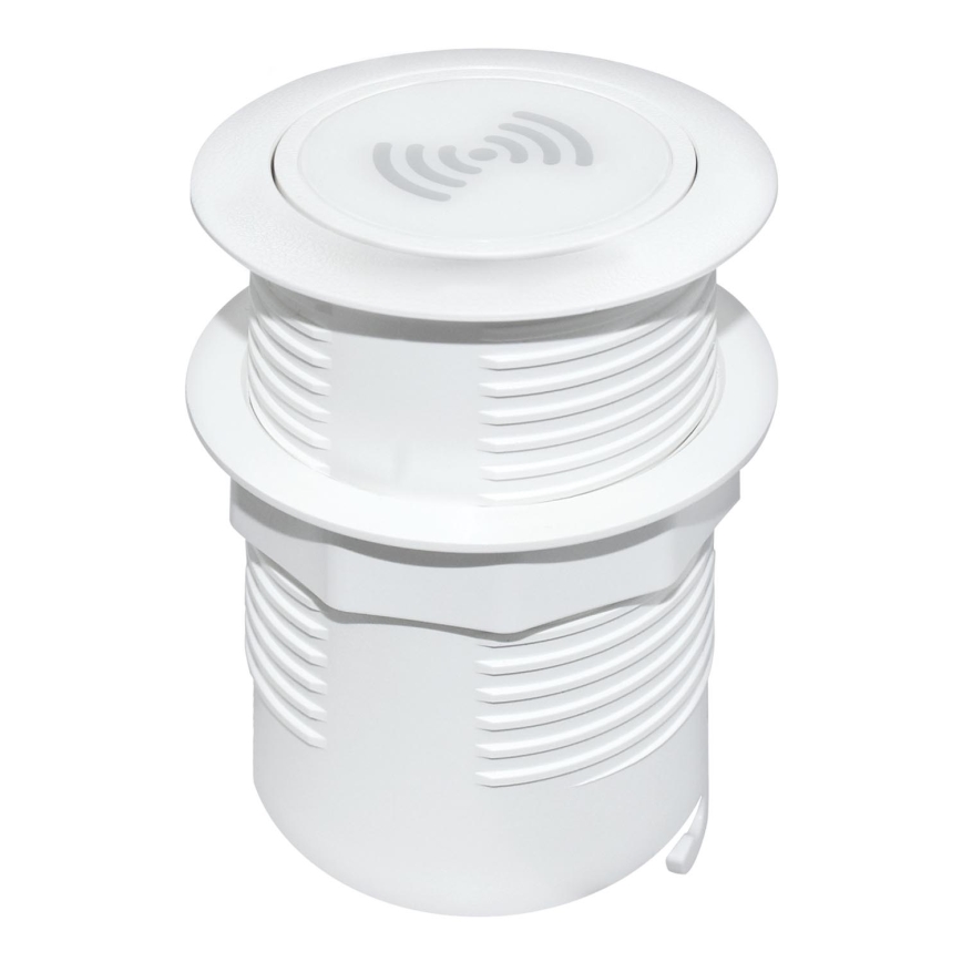 Eingebautes kabelloses Ladegerät + USB A+C weiß