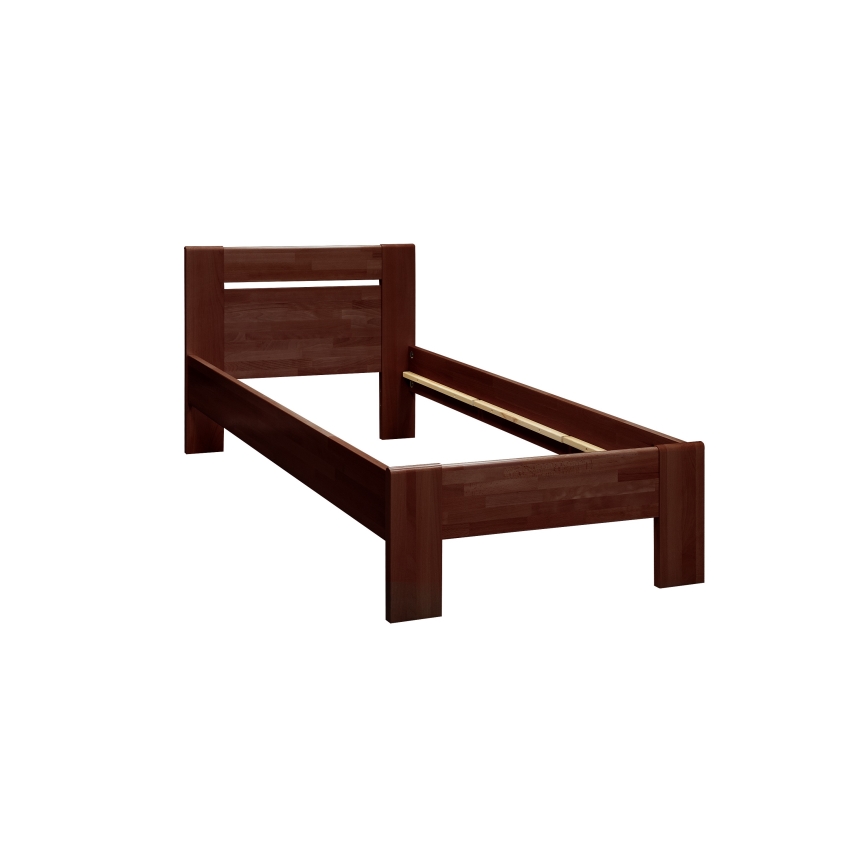 Einzelbett AMBER 90x200 cm dunkler Nussbaum