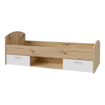 Einzelbett mit Stauraum URO 90x200 cm Artisan-Eiche/Weiß