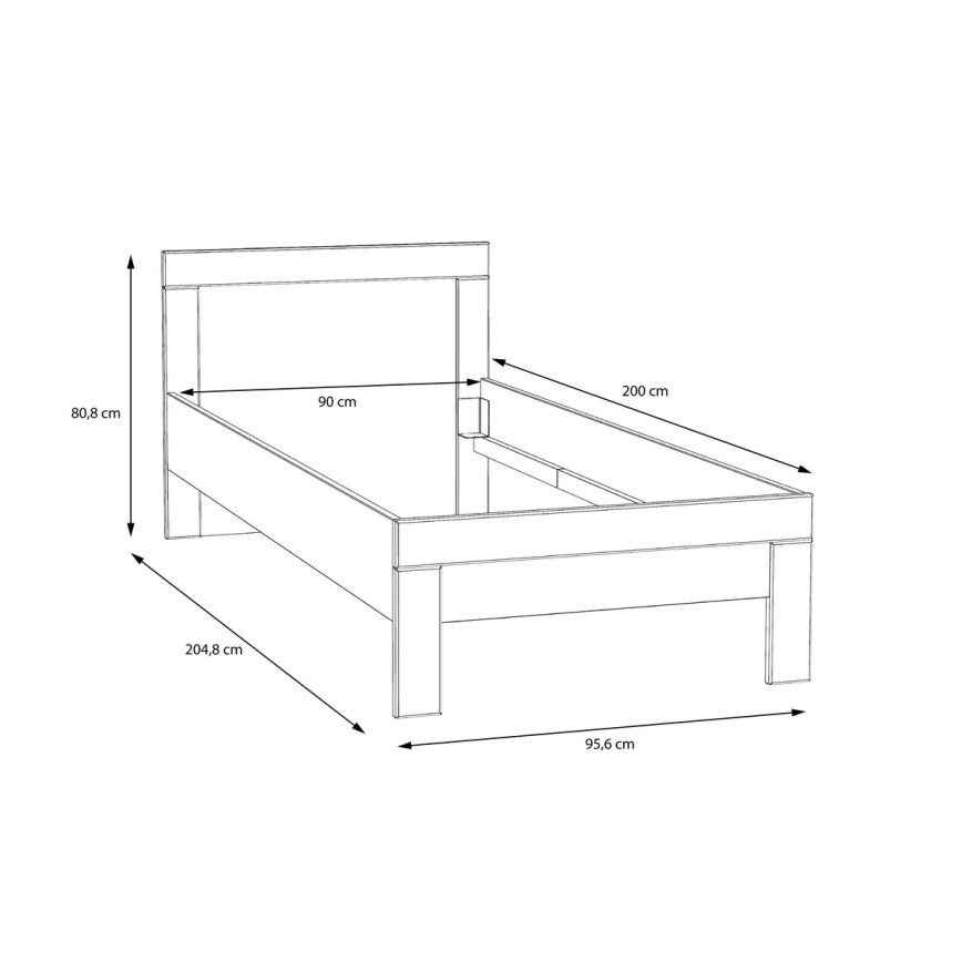 Einzelbett SNOWIE 90x200 cm weiß