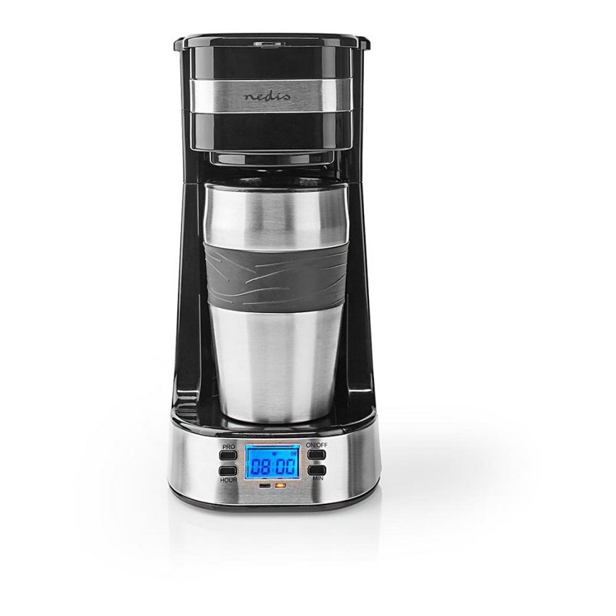 Einzeltassen-Kaffeemaschine 0,42 L mit Timer und Reisebecher