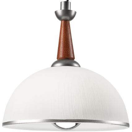 Einziehbarer Kronleuchter CHIARA 1xE27/60W/230V silber/braun/Buche