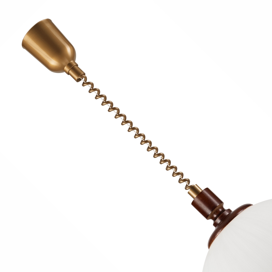 Einziehbarer Kronleuchter RAMONA 1xE27/60W/230V Beige/Dunkelbraun/Kiefer