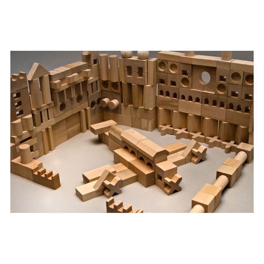 EkoToys - Natürliche Holzbausteine 220 Stück