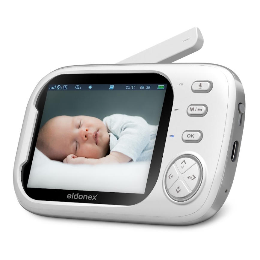 ELDONEX EBM-1010-WH - Babyphone mit Monitor 5V/2000 mAh