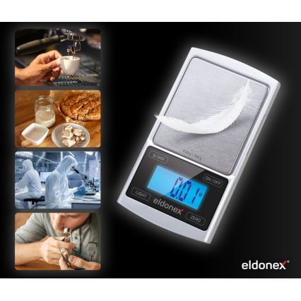 ELDONEX EKS-4040-SL - Hochpräzisionswaage 2xCR2032 silbern