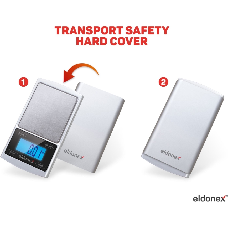 ELDONEX EKS-4040-SL - Hochpräzisionswaage 2xCR2032 silbern