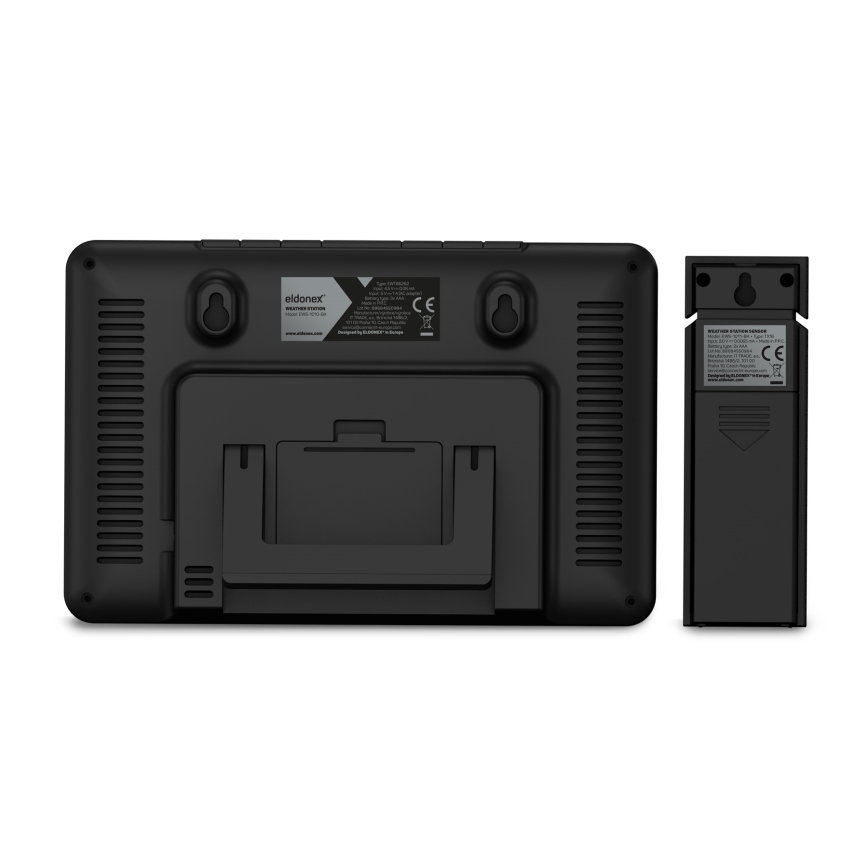 ELDONEX EWS-1010-BK - Wetterstation mit LCD-Anzeige 2xAAA schwarz
