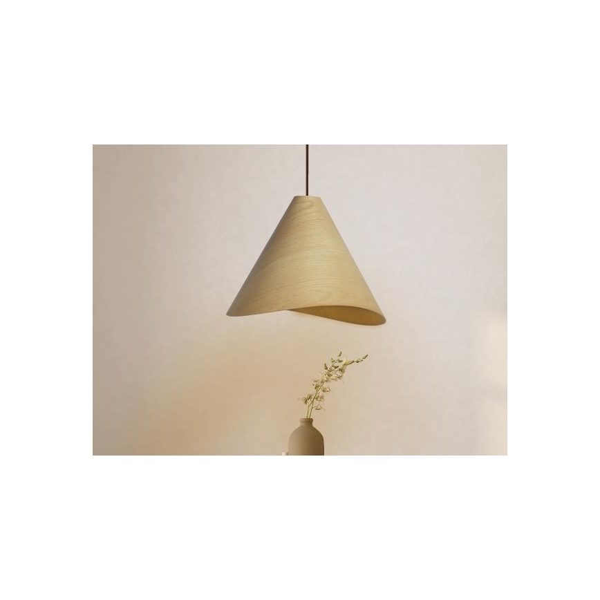 Elegante Pendelleuchte aus Massivholz an Kabel, 1x E27/60W/230V, Ø 45 cm, Eiche/Gummibaum