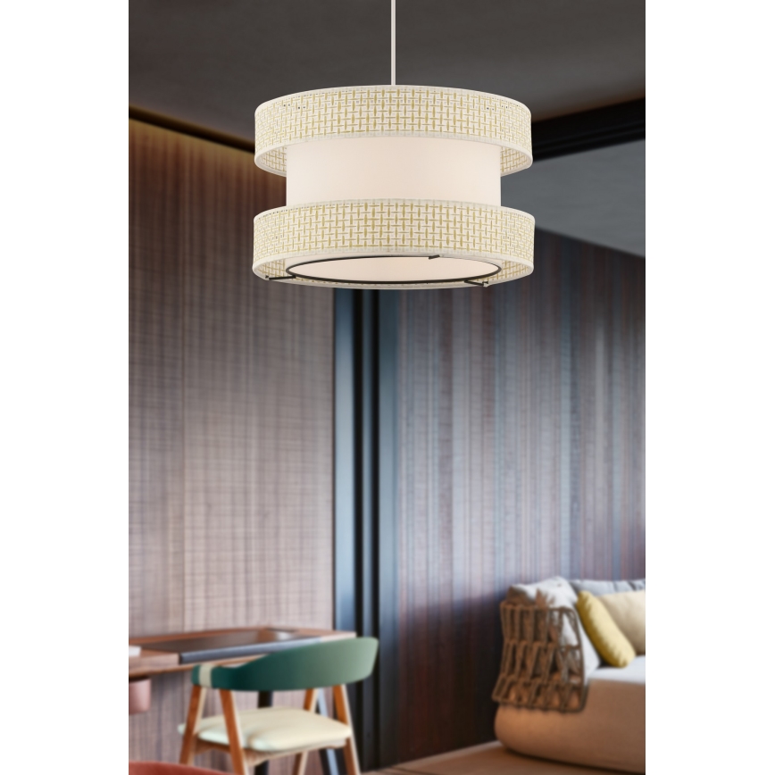 Elegante Pendelleuchte HALO an Kabel, 1x E27/60W/230V, cremefarben