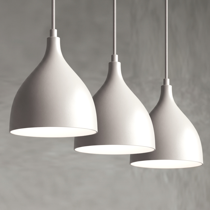 Elegante Pendelleuchte NOAK CLASSIC, 3xE27/15W/230V, cremefarben