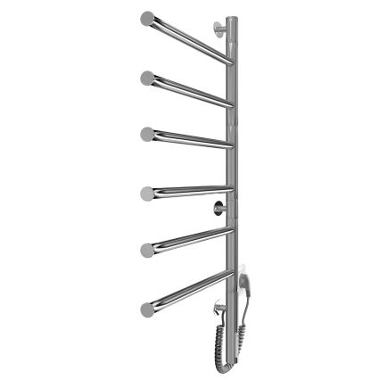 Elektrischer drehbarer Handtuchwärmer VEER 80W/230V 82,5x44,5 cm Edelstahl/glänzender Chrom