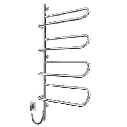 Elektrischer, drehbarer Handtuchwärmer ELECTRA 120W/230V 102,5x47,5 cm Edelstahl/Chrom, links