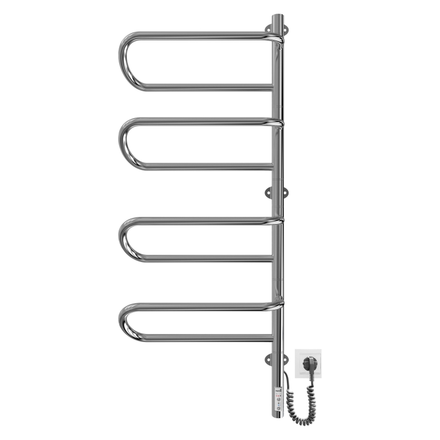 Elektrischer schwenkbarer Handtuchwärmer ELECTRA 120W/230V 102,5x44,5 cm Edelstahl/Chrom, rechts