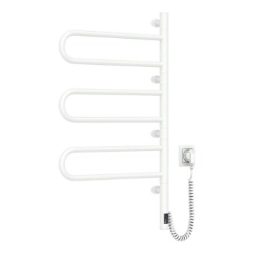 Elektrischer drehbarer Handtuchwärmer mit Thermostat FOUETTE 100W 80x49 cm weiß