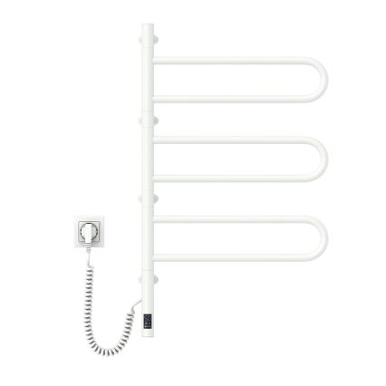 Elektrischer drehbarer Handtuchwärmer mit Thermostat FOUETTE 100W 80x49 cm weiß