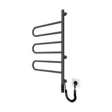 Elektrischer drehbarer Handtuchwärmer TRISTAR 80W/230V 80x44,5 cm IP44 Edelstahl/Schwarz