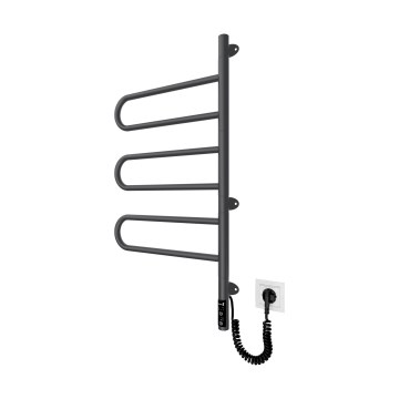 Elektrischer drehbarer Handtuchwärmer TRISTAR 80W/230V 82,5x44,5 cm IP44 Edelstahl/schwarz