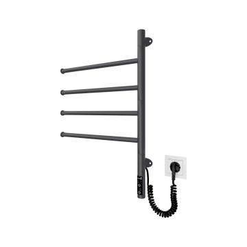 Elektrischer drehbarer Handtuchwärmer VEER 50W/230V 60x44,5 cm Edelstahl/schwarz