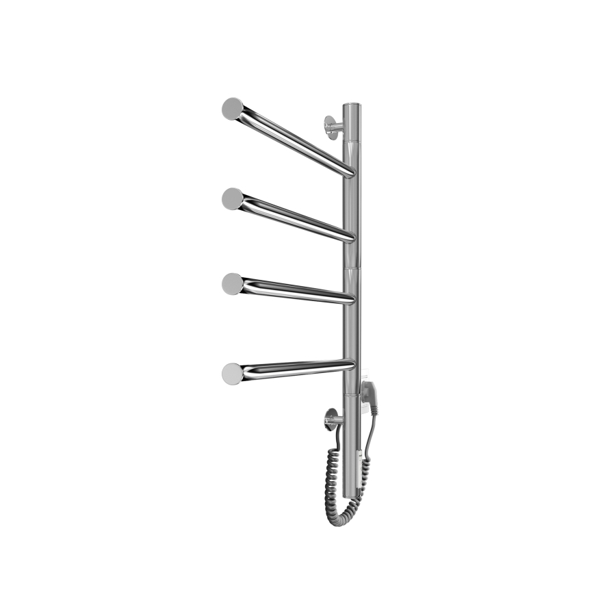 Elektrischer schwenkbarer Handtuchwärmer VEER 50W/230V 62,5x44,5 cm Edelstahl/glänzender Chrom