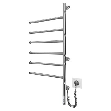 Elektrischer drehbarer Handtuchwärmer VEER 80W/230V 82,5x44,5 cm Edelstahl/glänzender Chrom