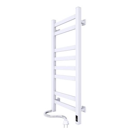 Elektrischer Handtuchheizkörper mit Thermostat AVANGARD, 105 W, 80 × 36 cm, weiß, links