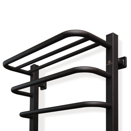 Elektrischer Handtuchheizkörper mit Thermostat FORTIS 155W 80x48 cm schwarz links