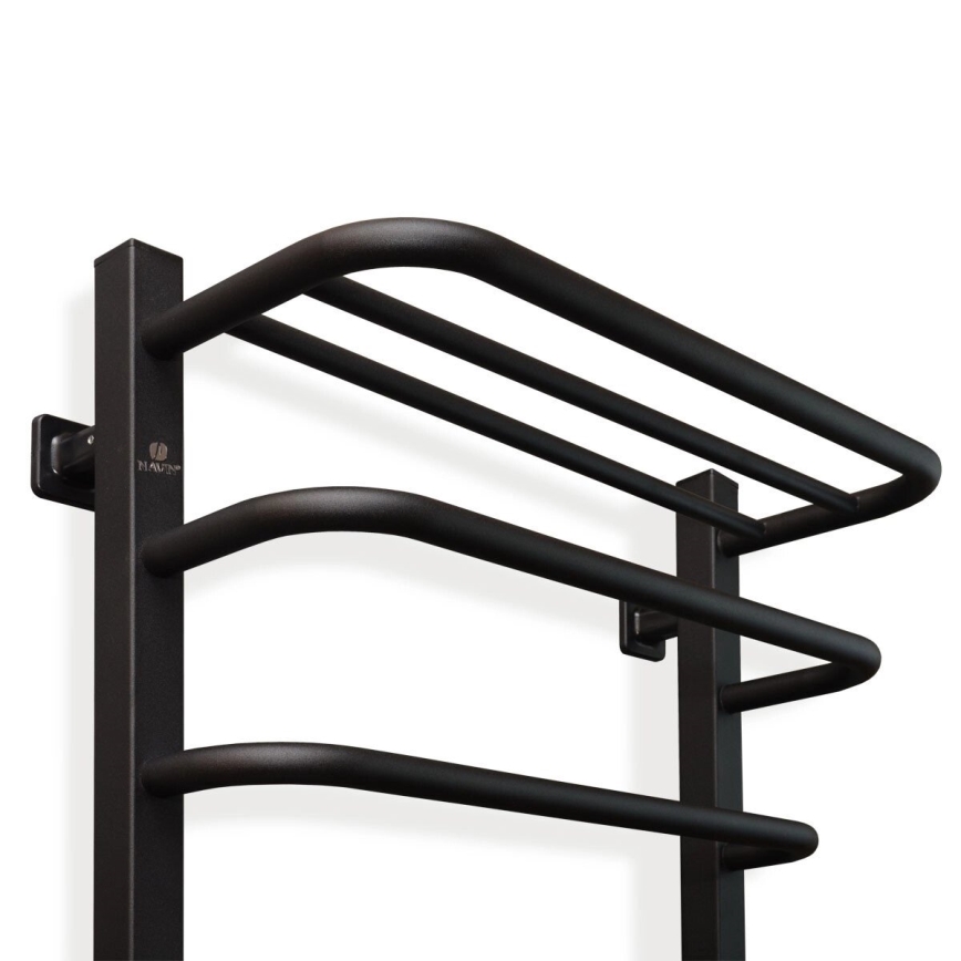 Elektrischer Handtuchheizkörper mit Thermostat FORTIS 155W 80x48 cm, schwarz, rechts