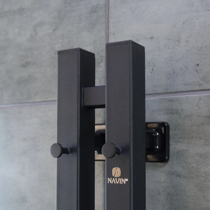 Elektrischer Handtuchheizkörper mit Thermostat SILOUETTE 106 W 150 x 9 cm, schwarz, rechts