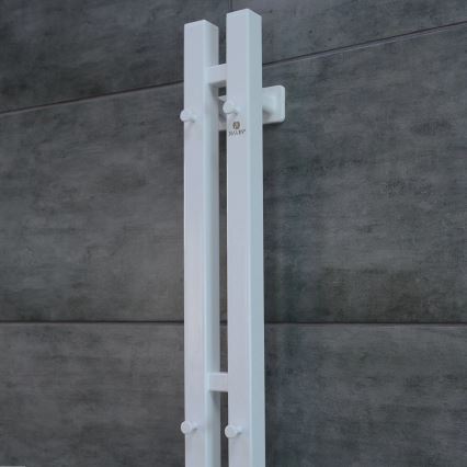 Elektrischer Handtuchheizkörper mit Thermostat SILOUETTE 106 W 150 x 9 cm, Weiß, rechts
