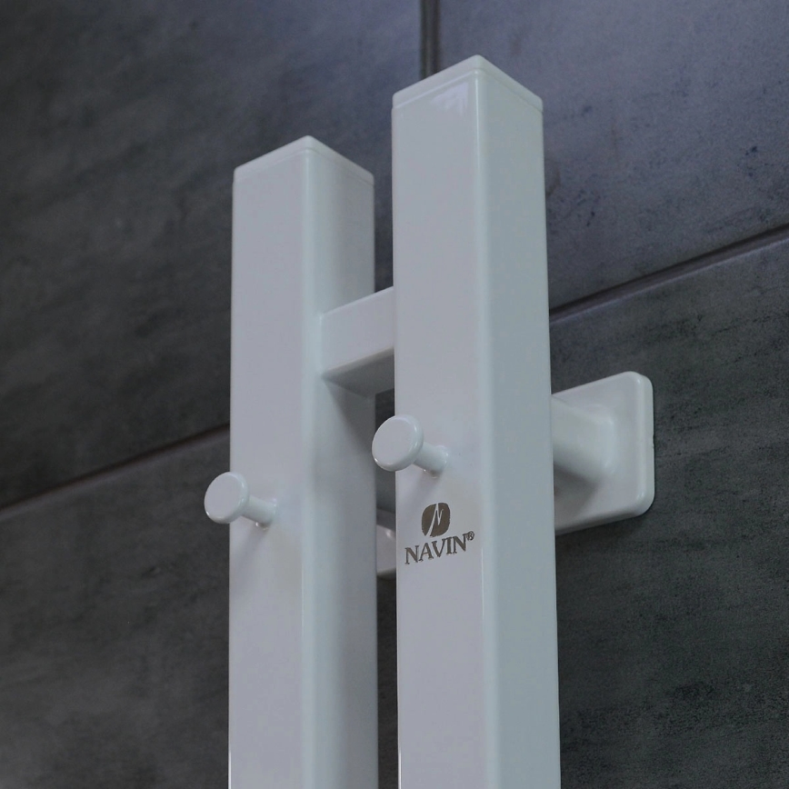 Elektrischer Handtuchheizkörper mit Thermostat SILOUETTE 106 W 150 x 9 cm, Weiß, rechts