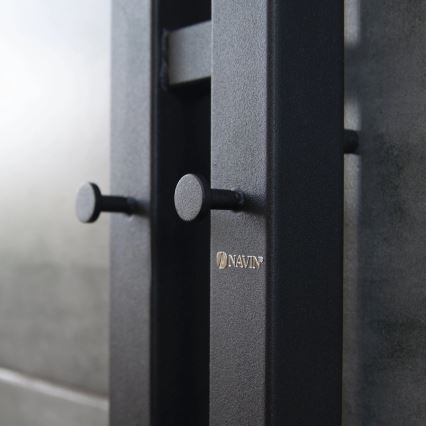 Elektrischer Handtuchheizkörper mit Thermostat SILOUETTE 70 W, 120 x 9 cm, schwarz, rechts