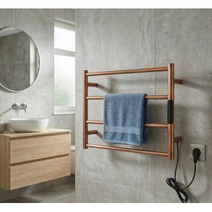 Elektrischer Handtuchwärmer 56x37 63W Edelstahl/kupferfarben