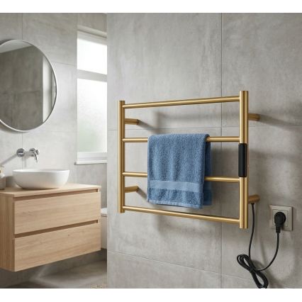 Elektrischer Handtuchwärmer 56x37 cm 36W Edelstahl/Gold