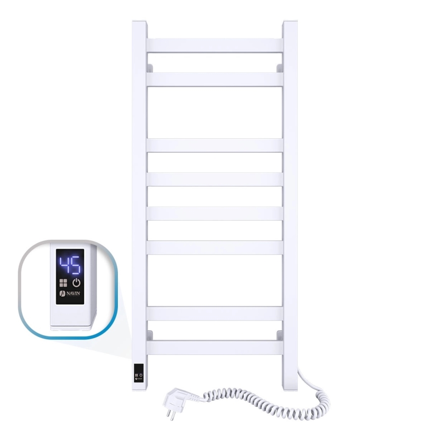 Elektrischer Handtuchwärmer mit Thermostat AVANGARD 105W 80x36 cm, weiß, rechts