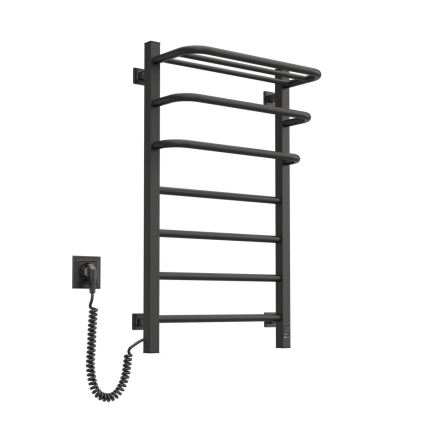 Elektrischer Handtuchwärmer mit Thermostat FORTIS 155W 80x48 cm IP44 schwarz rechts