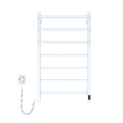 Elektrischer Handtuchwärmer mit Thermostat FORTIS 155W 80x48 cm weiß links