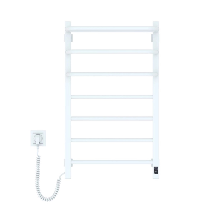 Elektrischer Handtuchwärmer mit Thermostat FORTIS 155W 80x48 cm weiß links