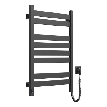 Elektrischer Handtuchwärmer mit Thermostat LARGO 168W 80x50 cm  schwarz rechts