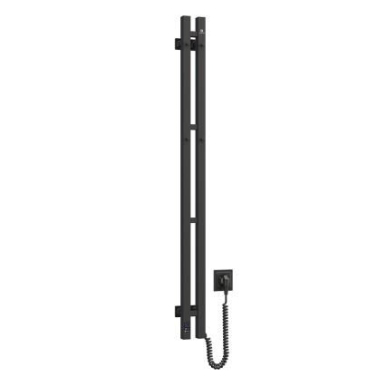 Elektrischer Handtuchwärmer mit Thermostat SILOUETTE 70W 120x9 cm schwarz rechts