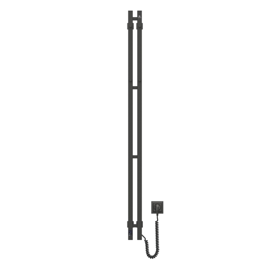 Elektrischer Handtuchwärmer SILOUETTE mit Thermostat, 106 W, 150 x 9 cm, schwarz, rechts