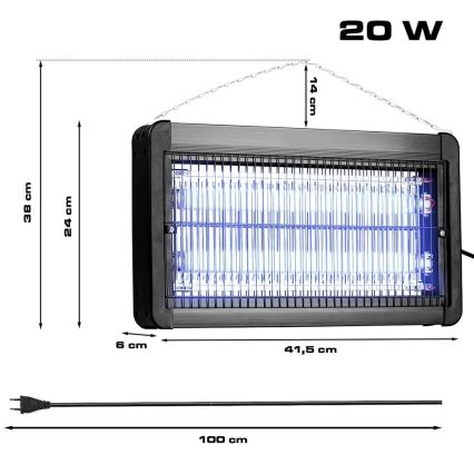 Elektrischer Insektenvernichter 2x10W/230V 100 m²