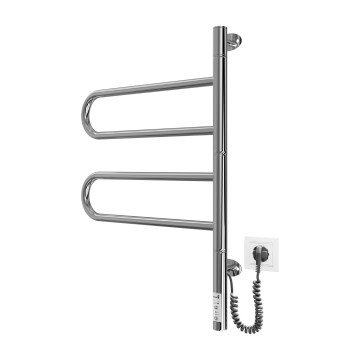 Elektrischer schwenkbarer Handtuchwärmer TRISTAR, 75 W / 230 V, 60 x 44,5 cm, IP44, Edelstahl / glänzender Chrom