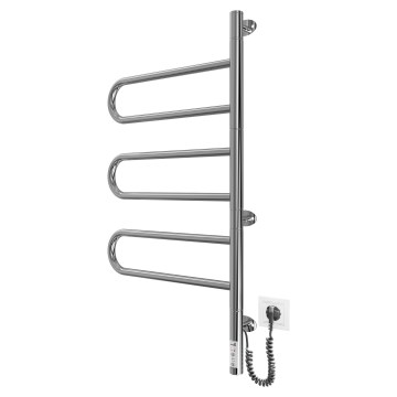 Elektrischer schwenkbarer Handtuchwärmer TRISTAR 80W/230V 82,5x44,5 cm IP44 Edelstahl/Hochglanzchrom