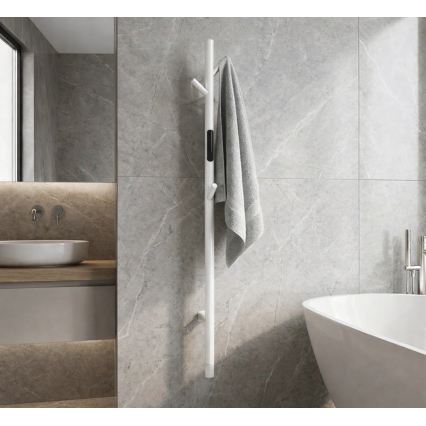 Elektrischer Stab-Handtuchwärmer 118 cm 30 W Weiß