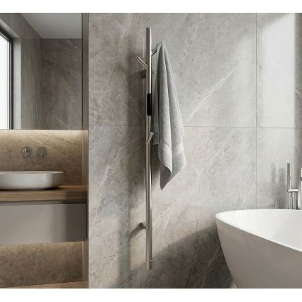 Elektrischer Stangen‑Handtuchwärmer 118 cm, 30 W, Edelstahl