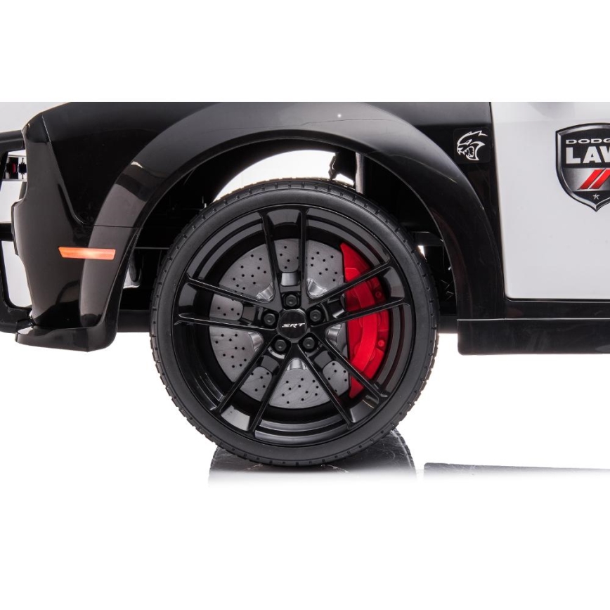 Elektrisches Kinderauto Dodge Challenger Polizei 50W/4500 mAh schwarz/weiß