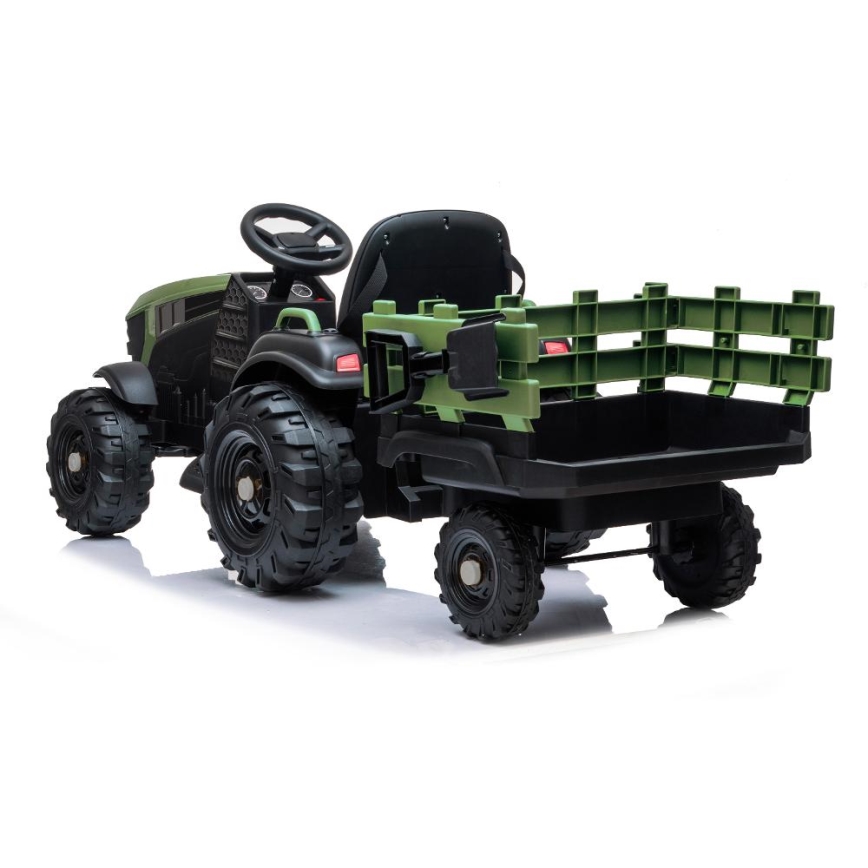 Elektro-Traktor mit Anhänger 2x30W/7000 mAh schwarz/grün + Fernbedienung